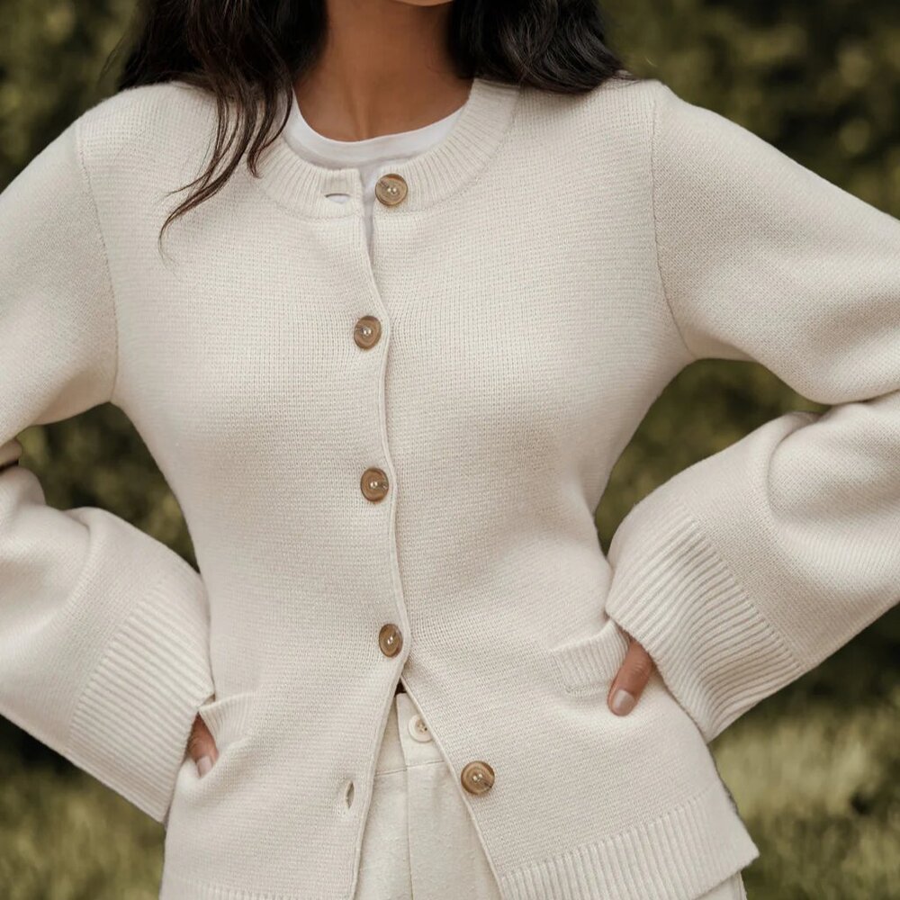 Soft White Cardigan see description for sizing